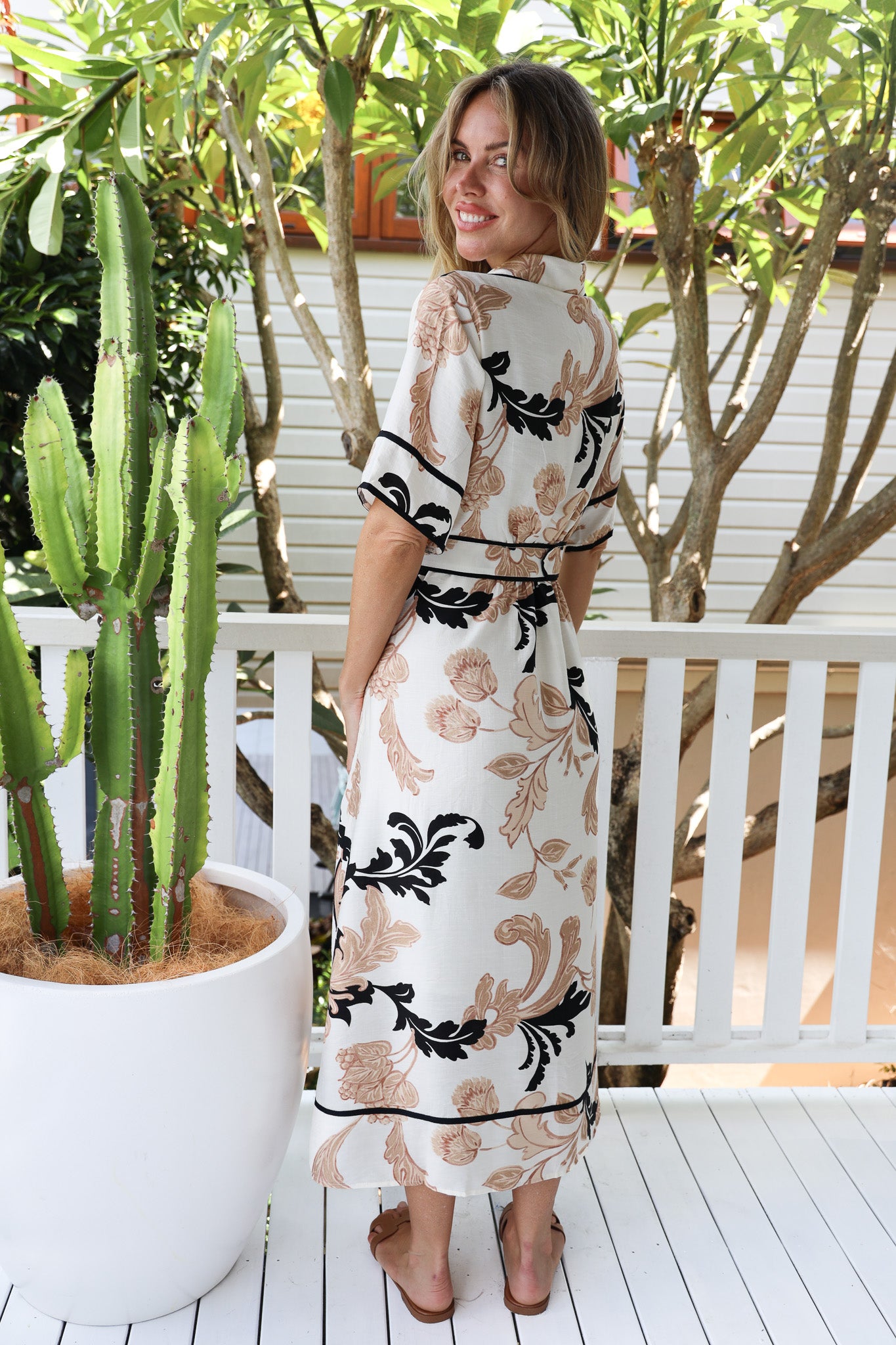 INDIGO MAXI DRESS - BEIGE