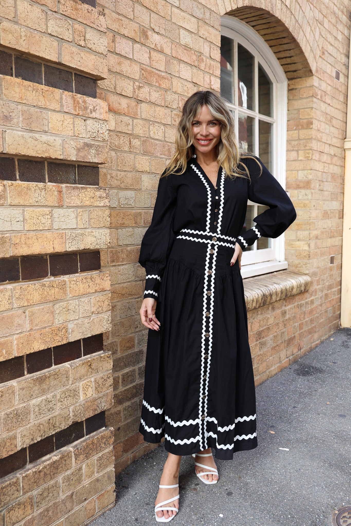 VALENTINA RIC RAC BLACK AND WHITE SKIRT