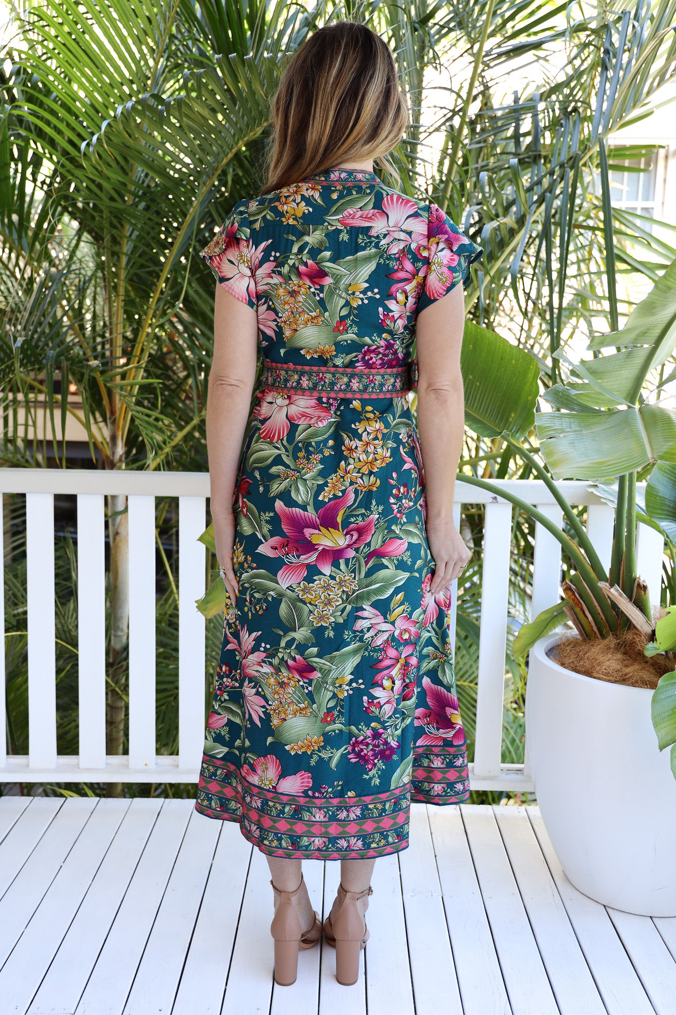 SELINA BELTED MIDI DRESS