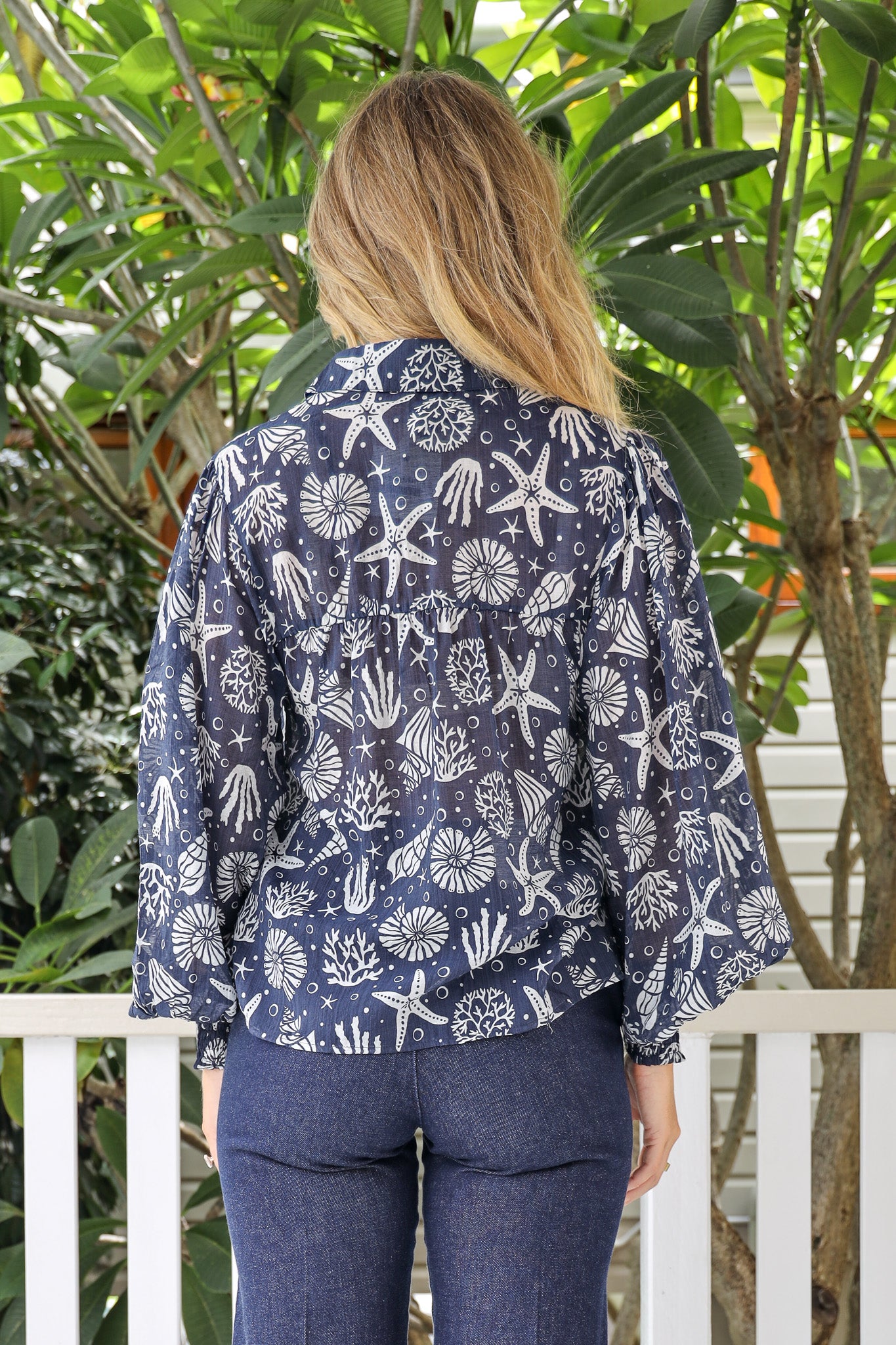 TWICE AS NICE SHIRT IN NAVY NAUTICAL PRINT