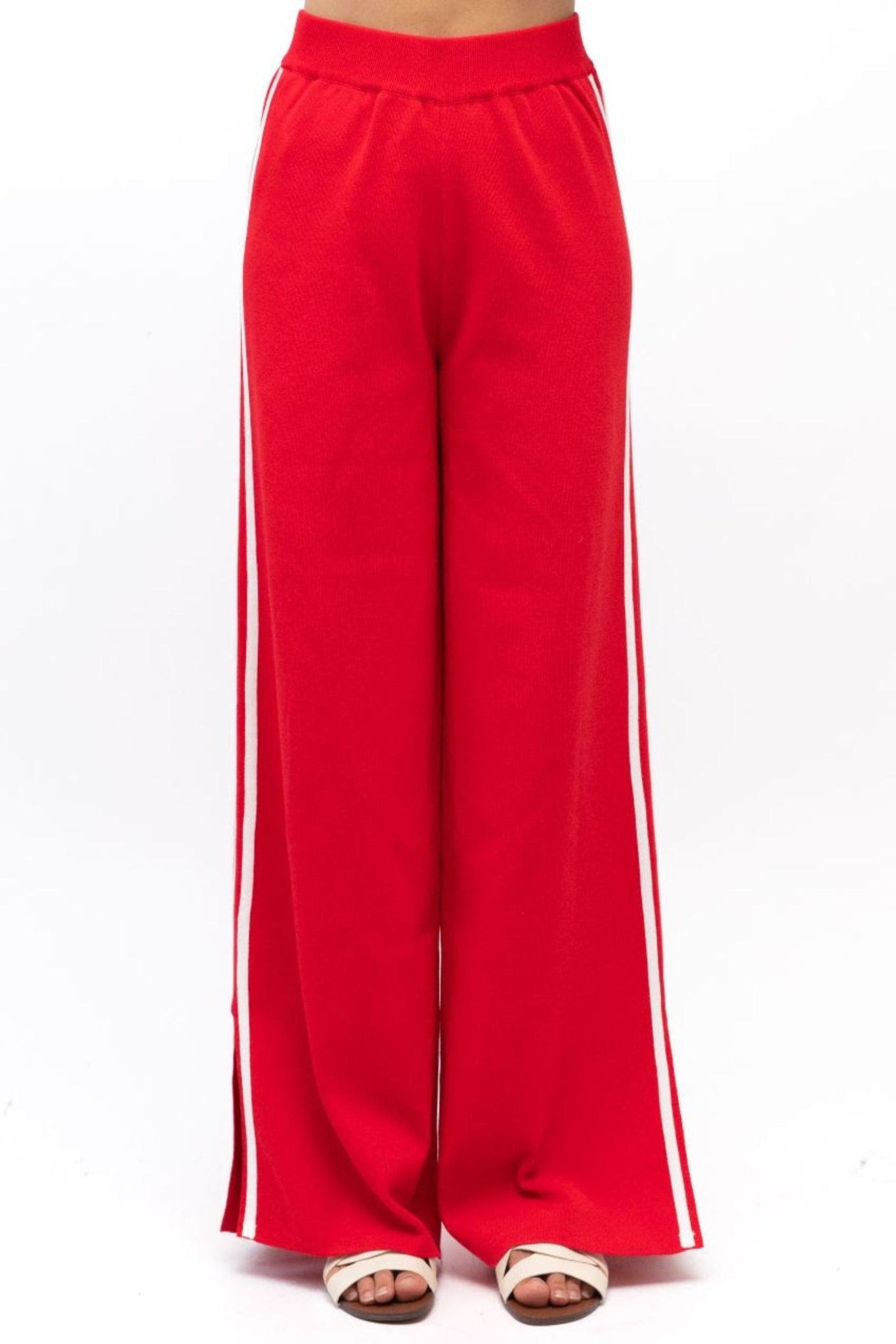 JASPER WIDE LEG TRACK PANT - RED
