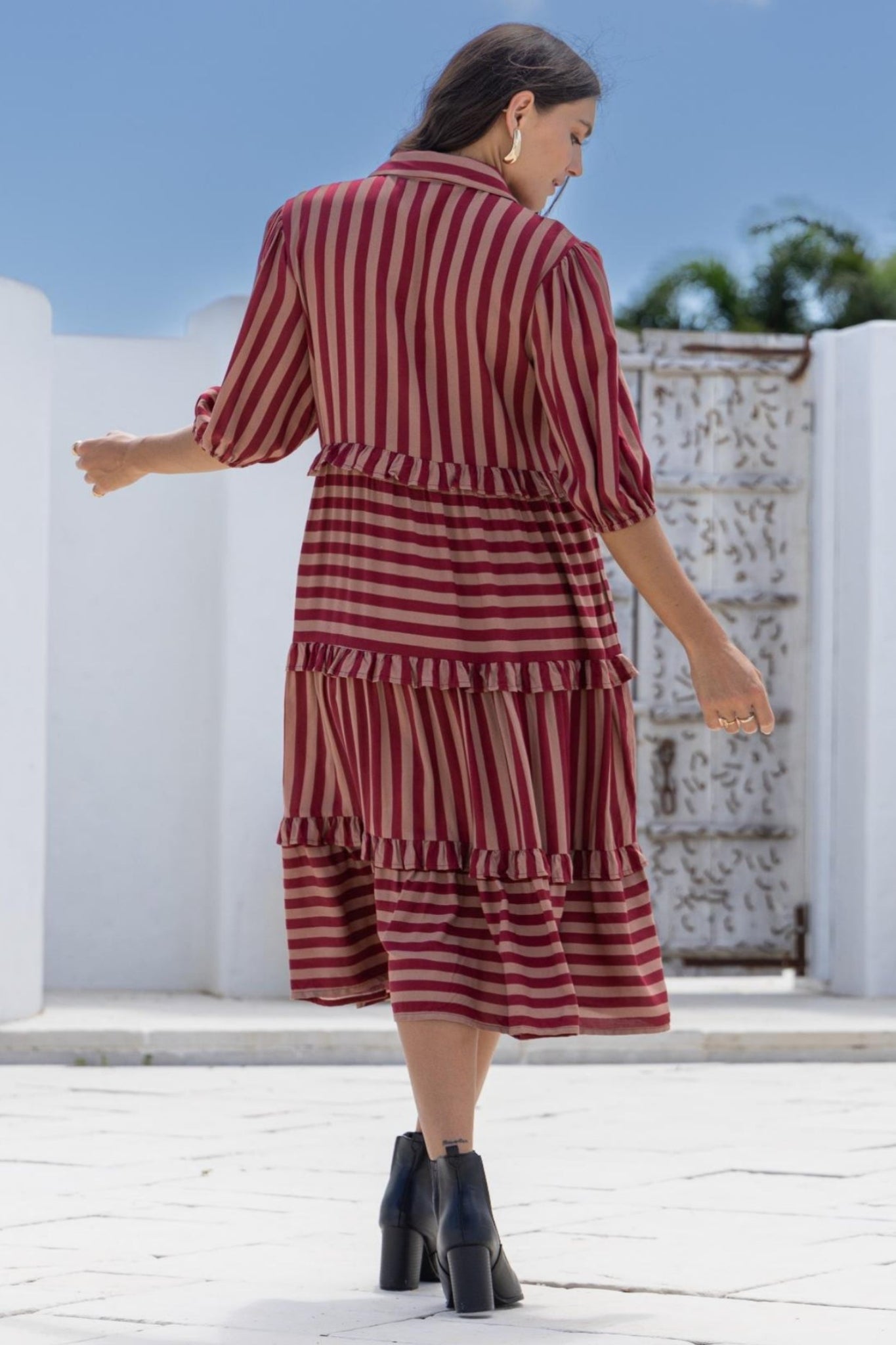 SUNDAE STRIPES MIDI DRESS
