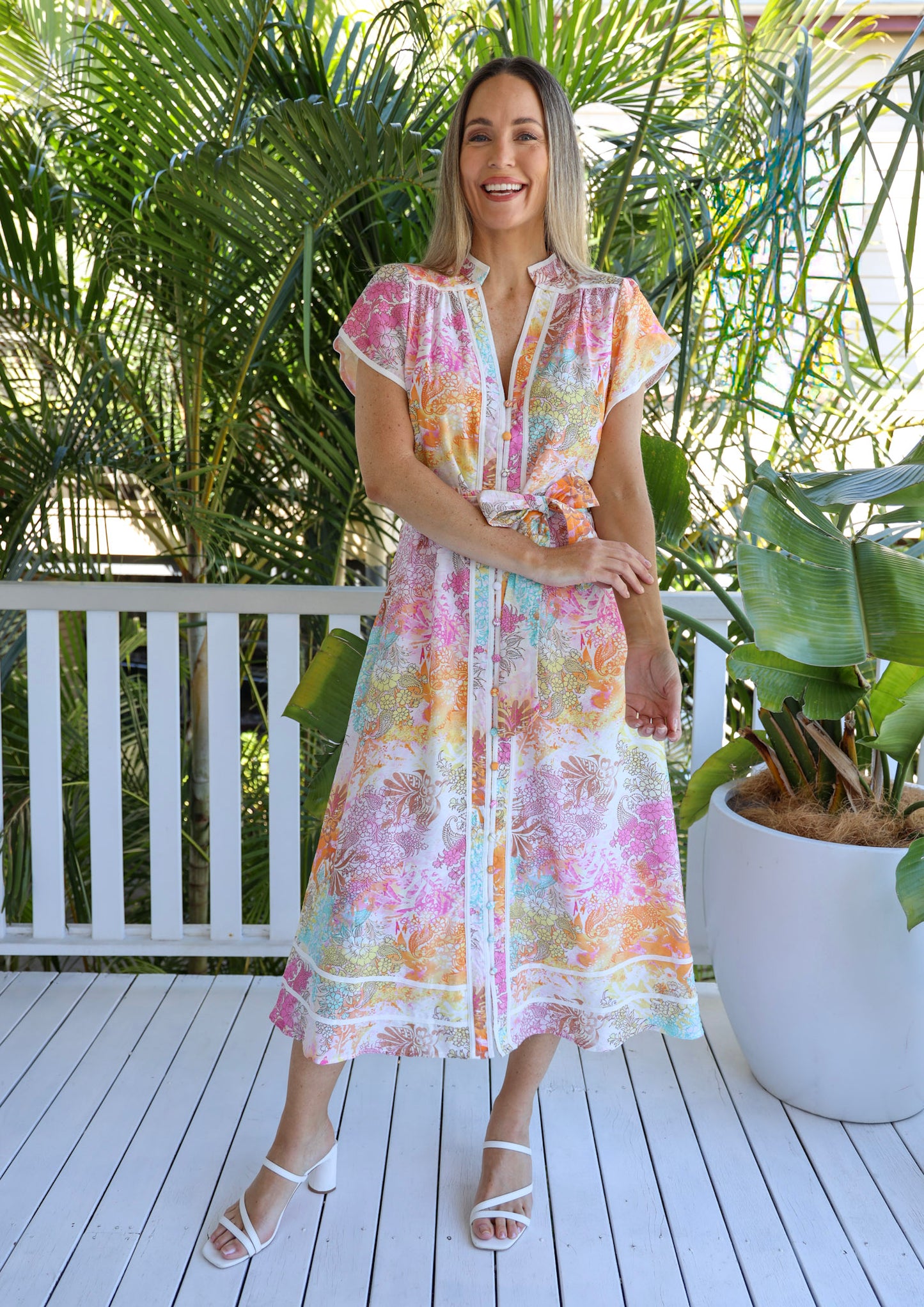 PERLA MIDI DRESS IN SHERBET