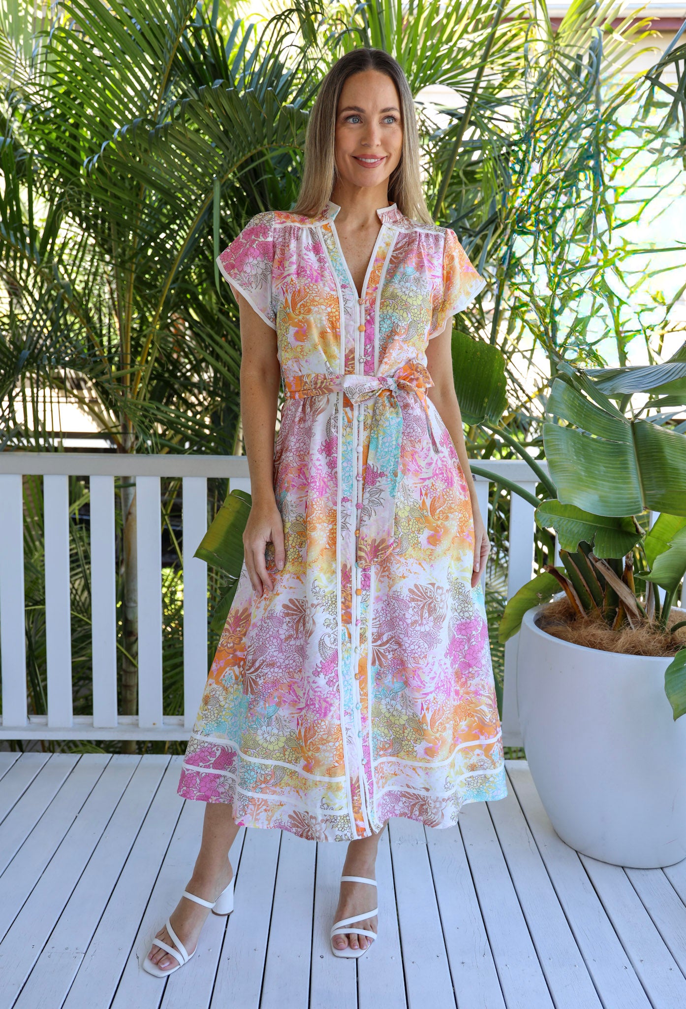 PERLA MIDI DRESS IN SHERBET