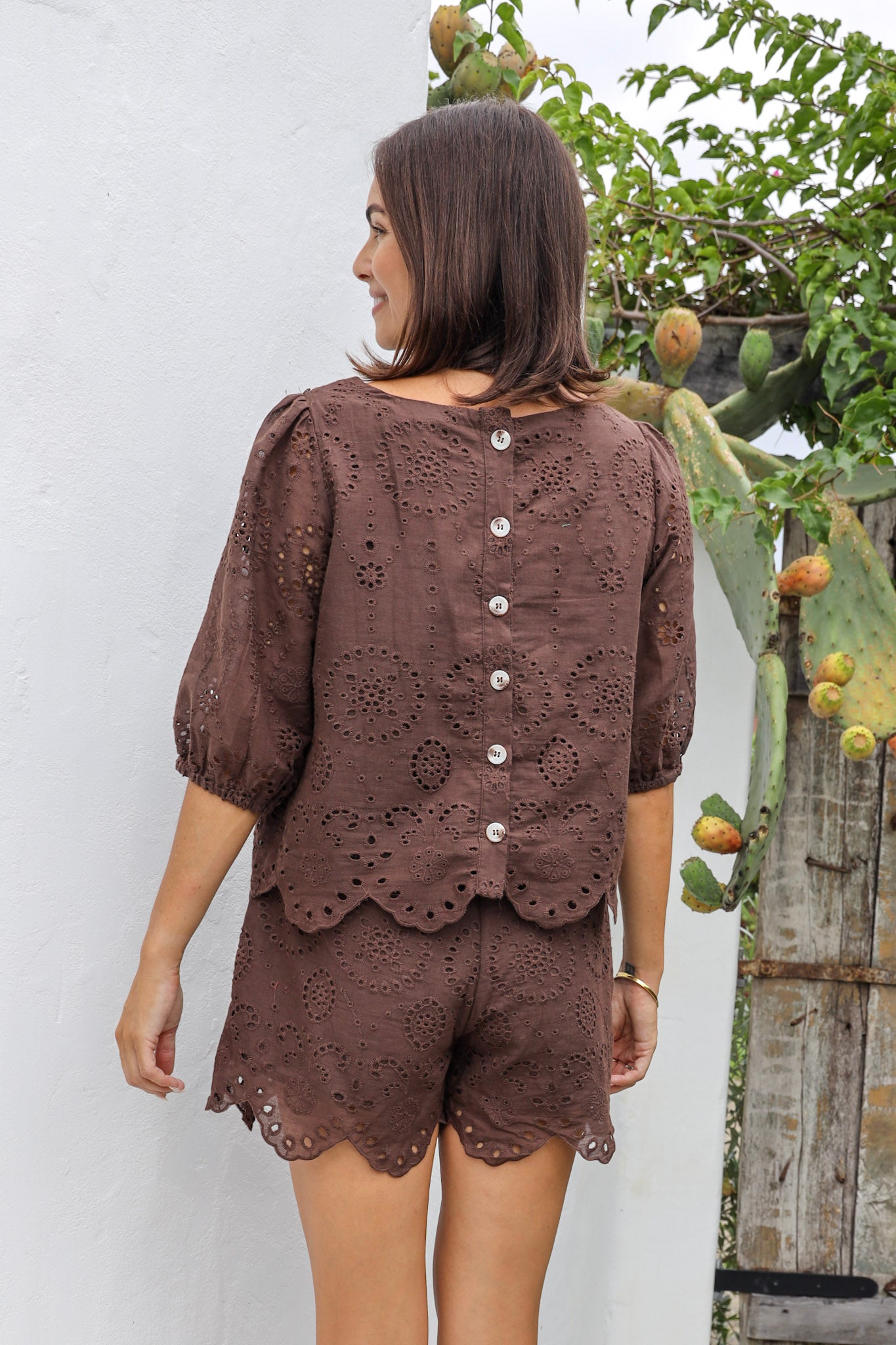 PORTIA SHORT SET IN CHOCOLATE