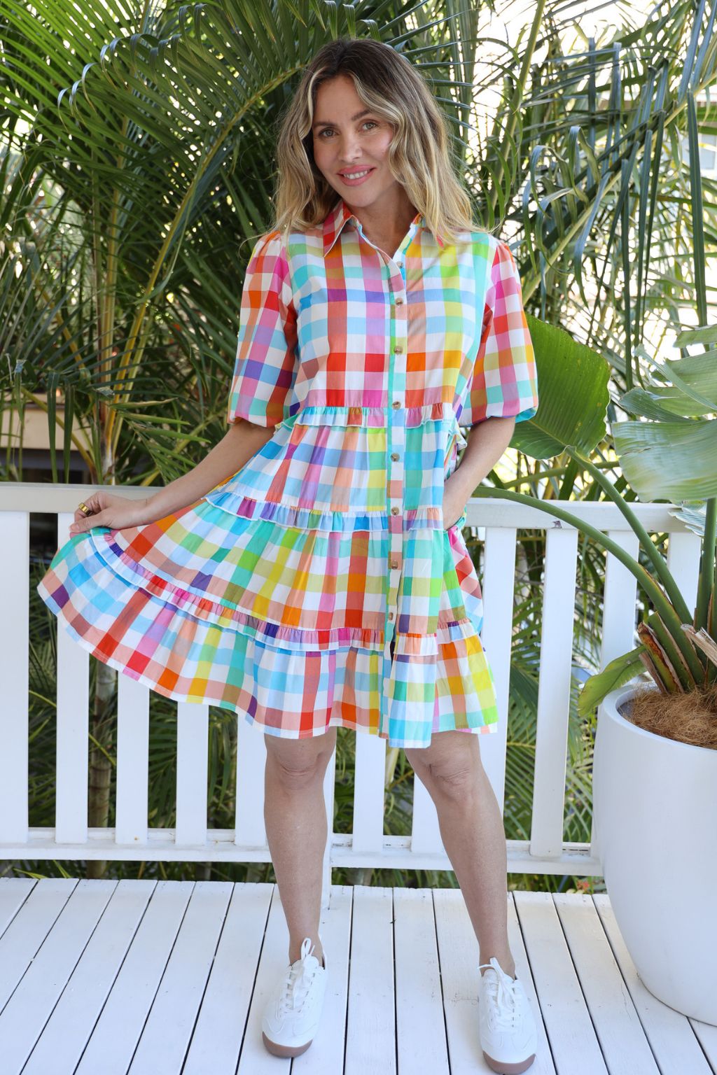 LOVERS DRESS - BRIGHT CHECKS