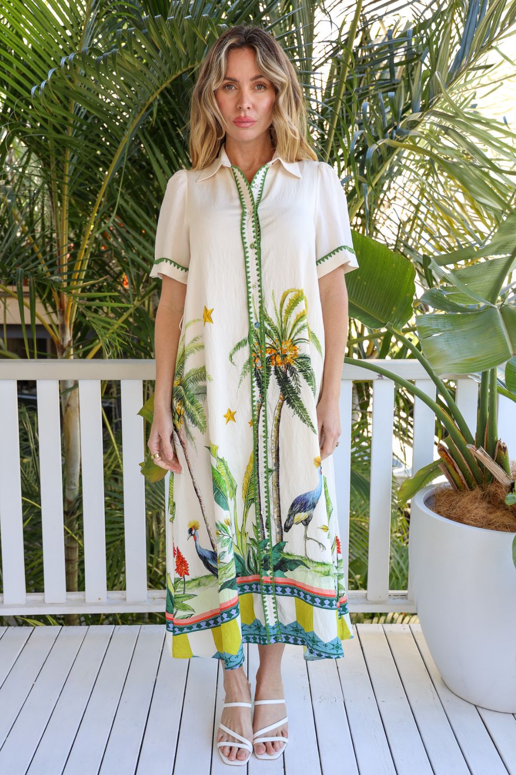 TROPICS MIDI SHIRT DRESS