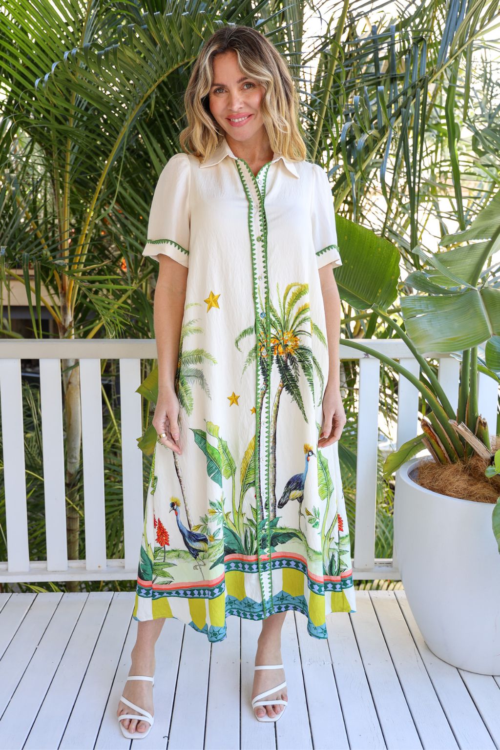 TROPICS MIDI SHIRT DRESS