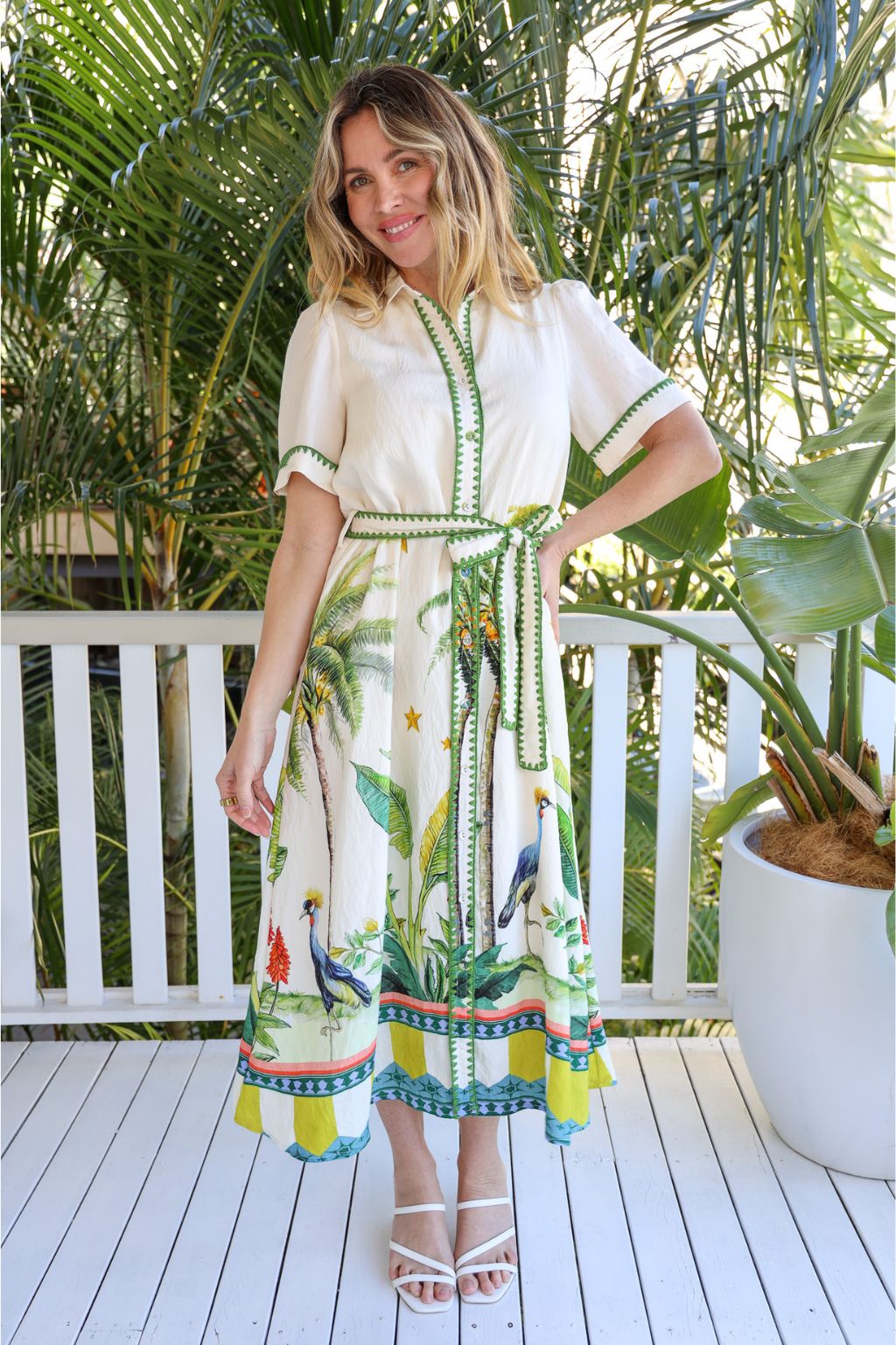 TROPICS MIDI SHIRT DRESS