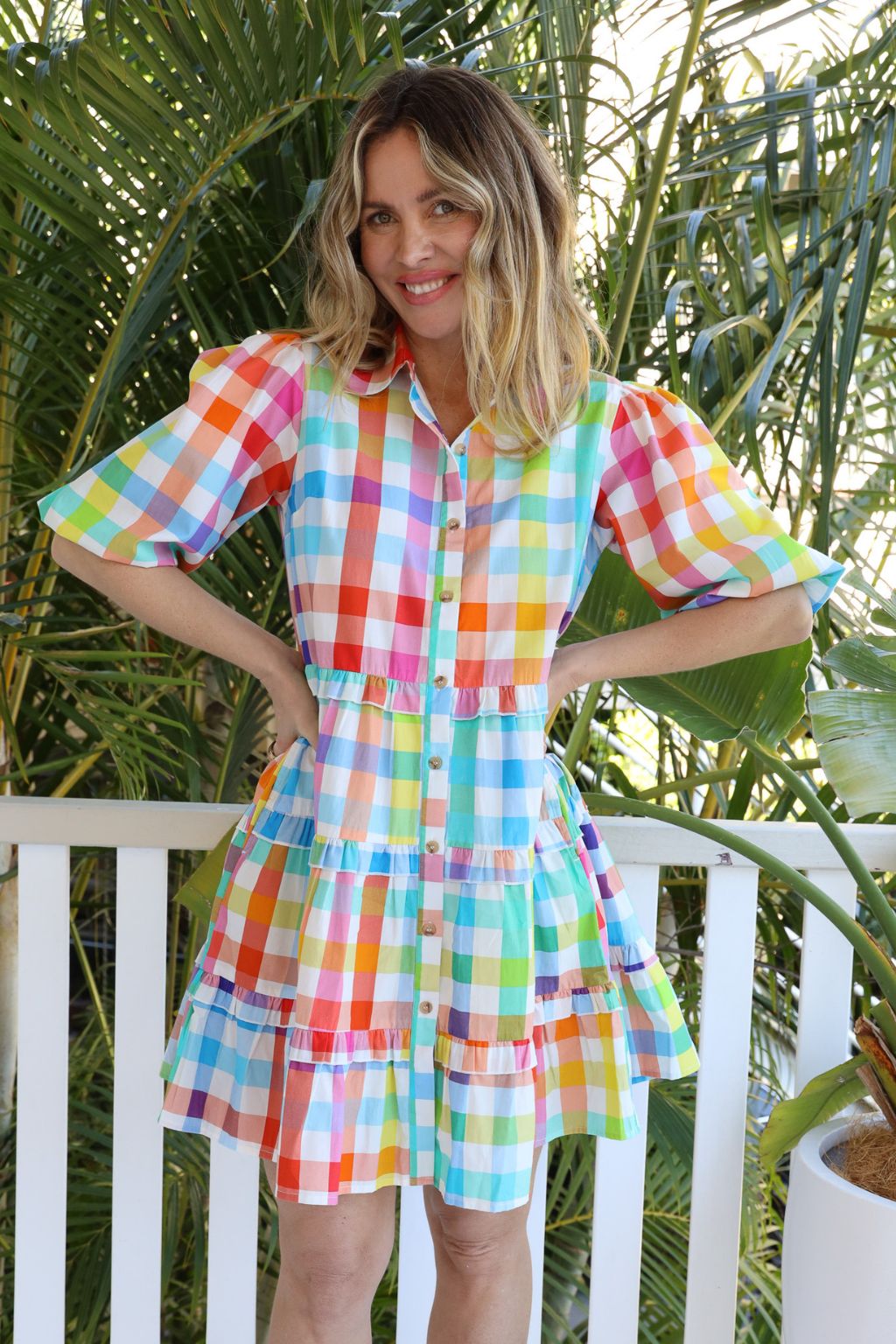 LOVERS DRESS - BRIGHT CHECKS