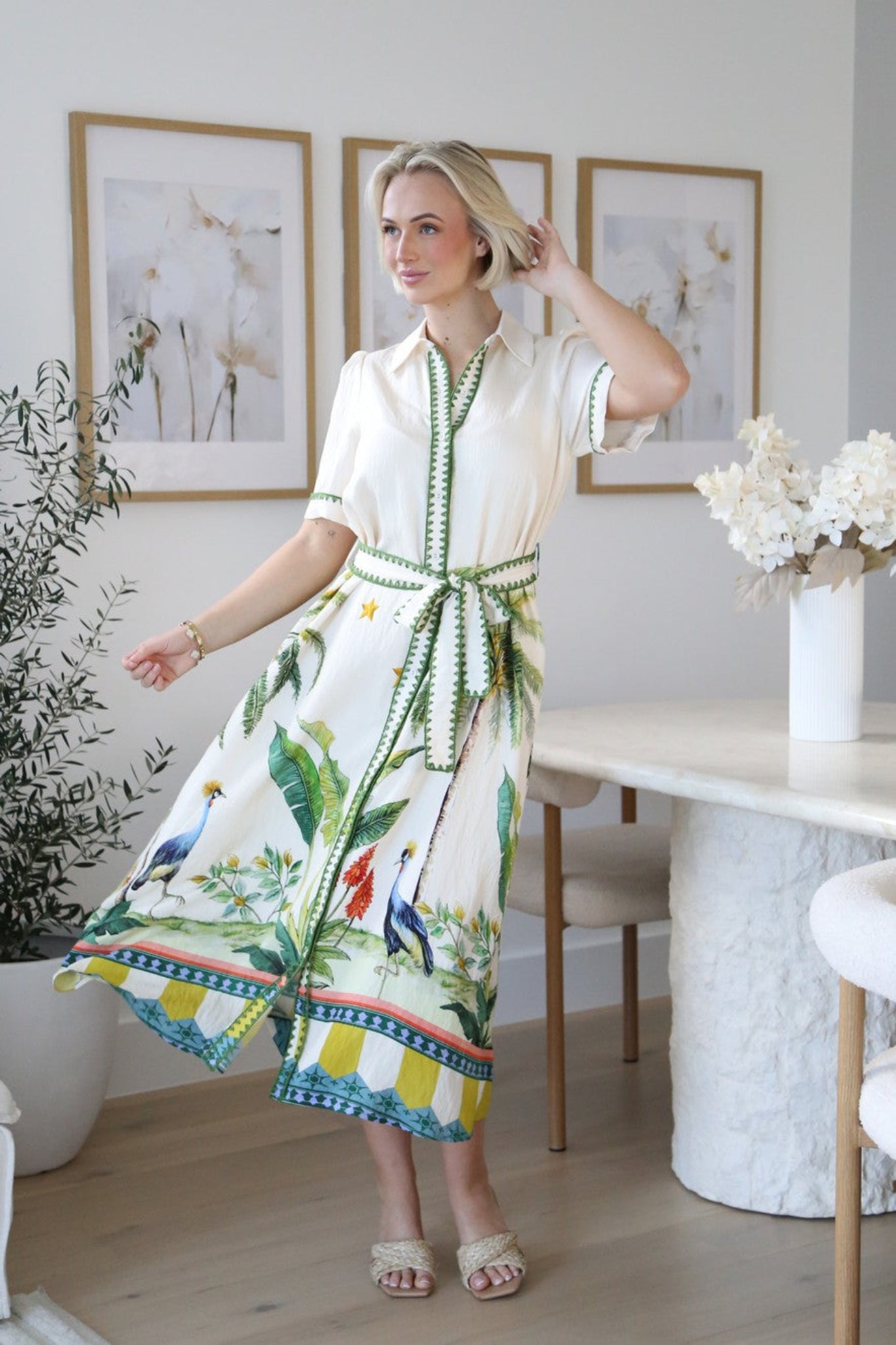 TROPICS MIDI SHIRT DRESS
