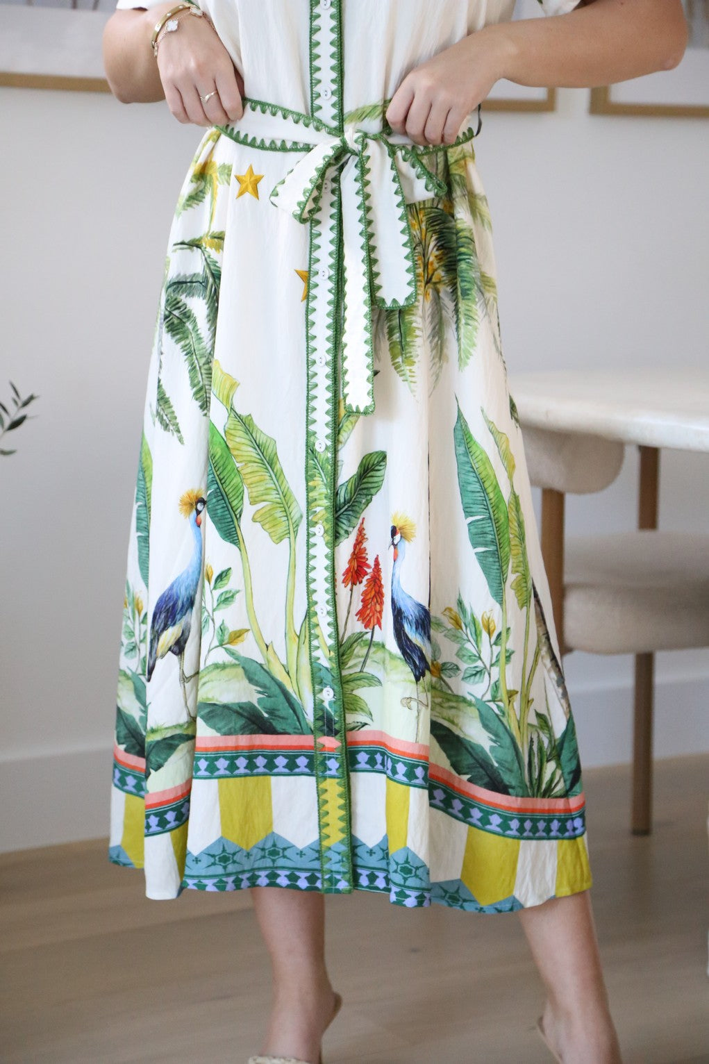 TROPICS MIDI SHIRT DRESS
