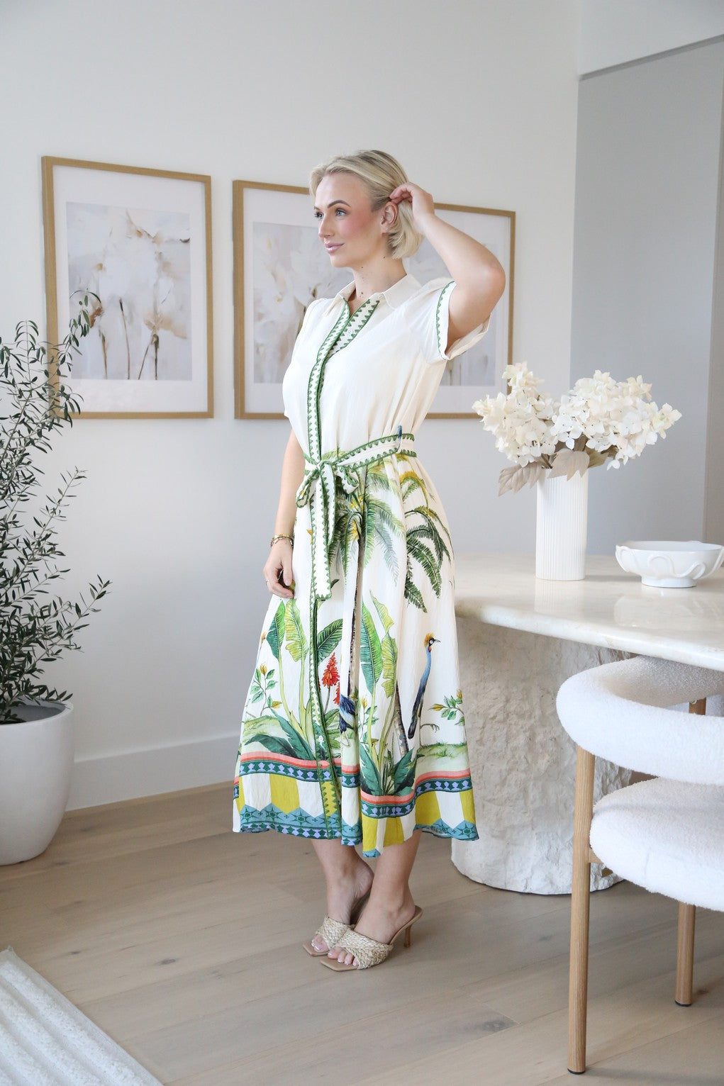 TROPICS MIDI SHIRT DRESS