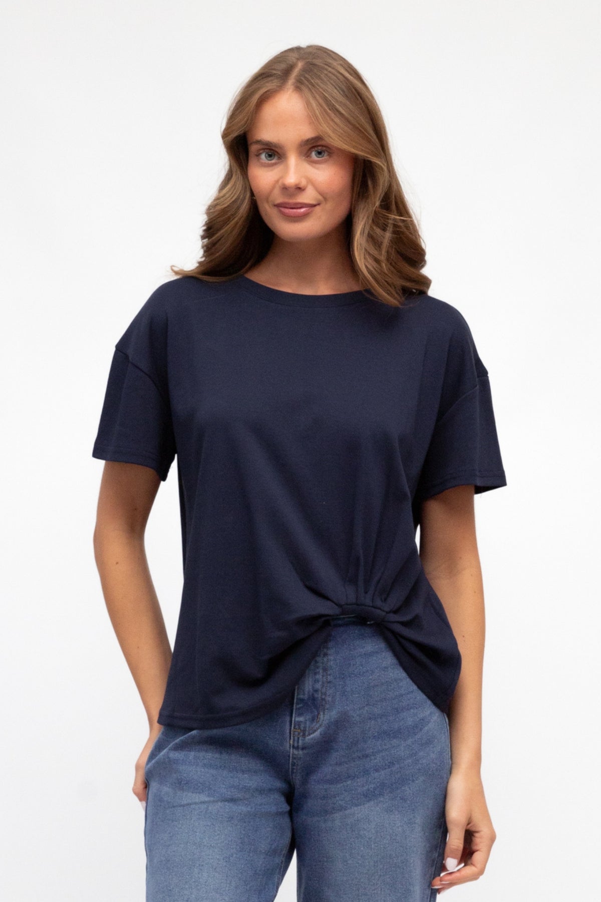 Tuck Me In Cotton Tee In Navy