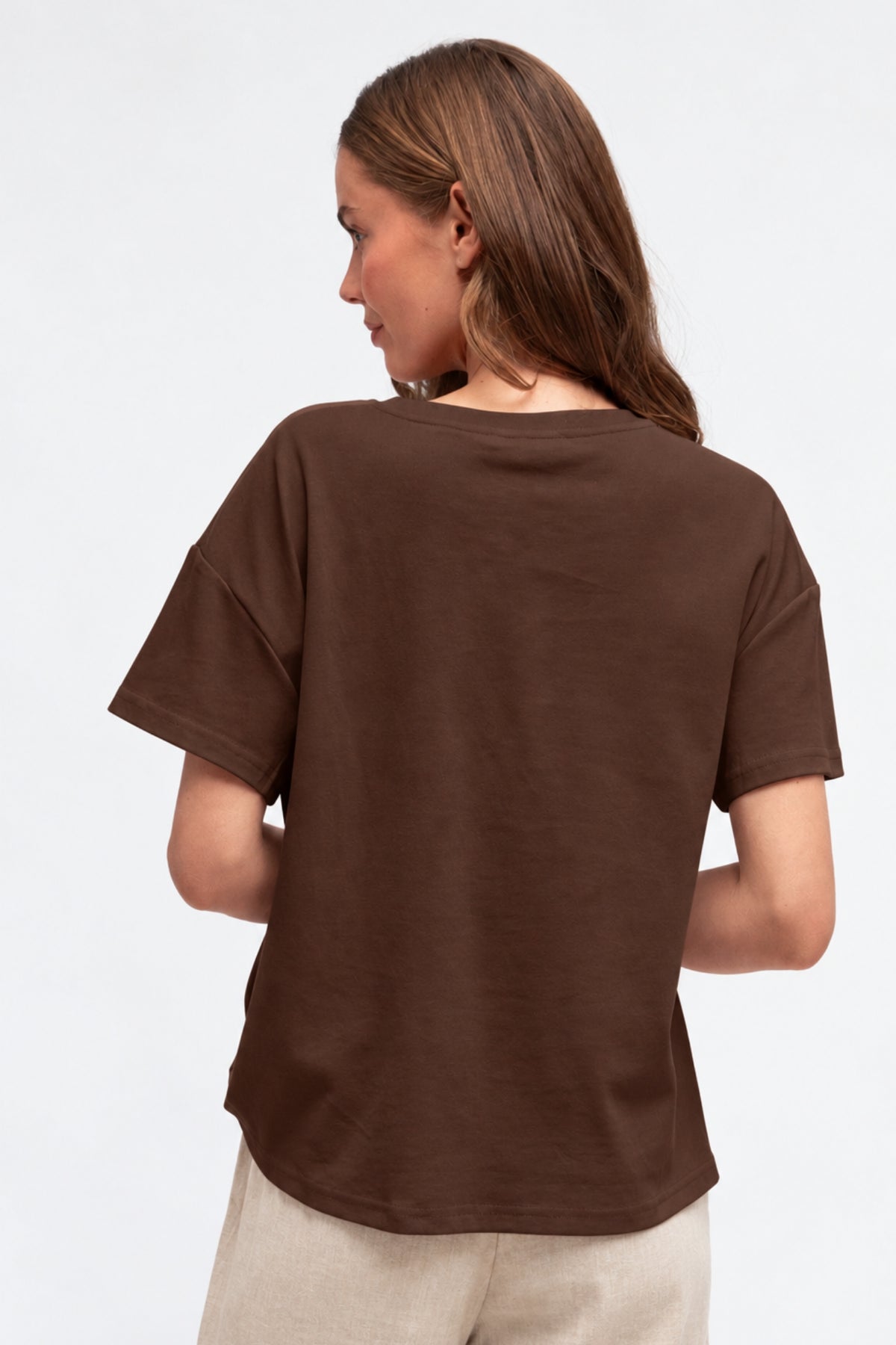 Tuck Me In Cotton Tee In Chocolate