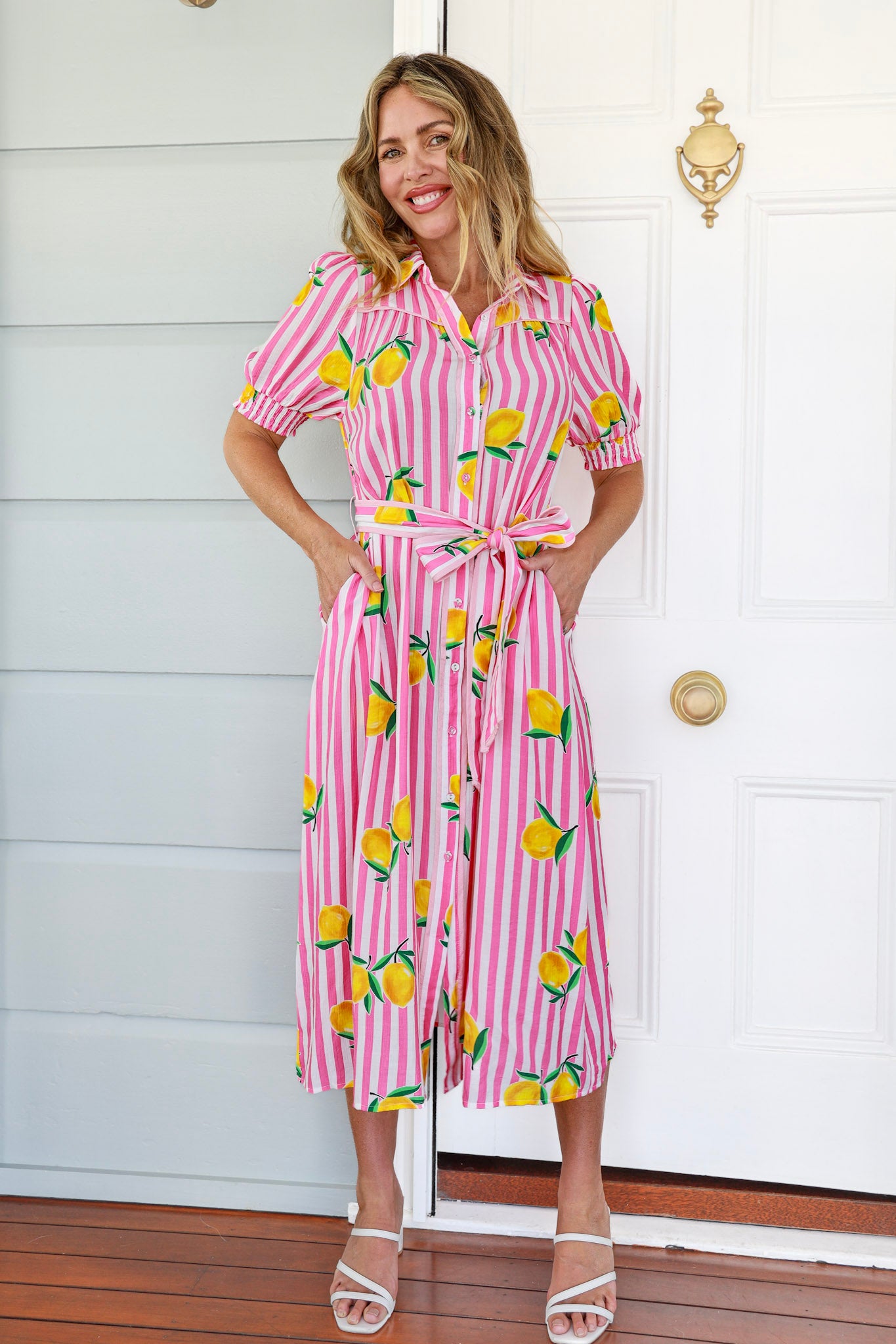 SWEETIE DRESS IN PINK STRIPE
