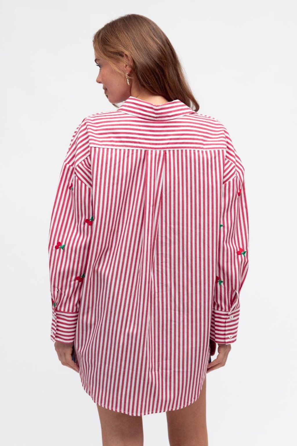 CHERRY STRIPE SHIRT - RED