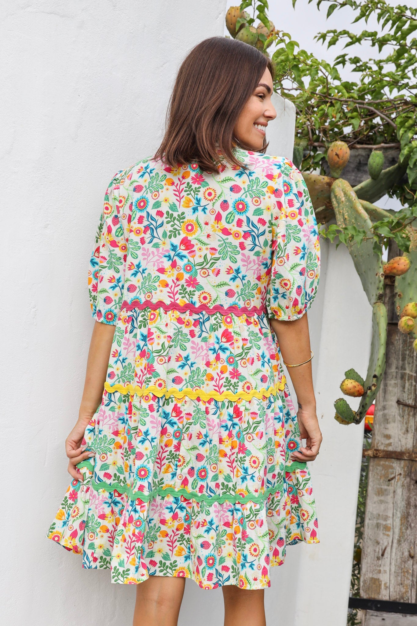 ARABELLA DRESS IN BRIGHT RIC RAC