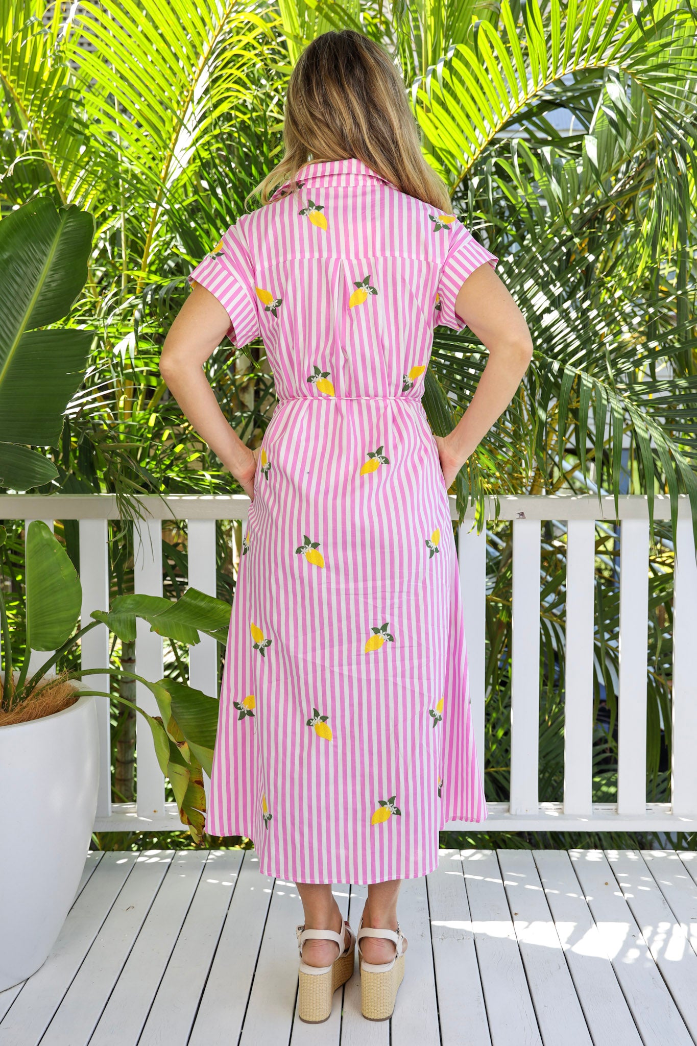 LEMON SPLICE MIDI DRESS - PINK