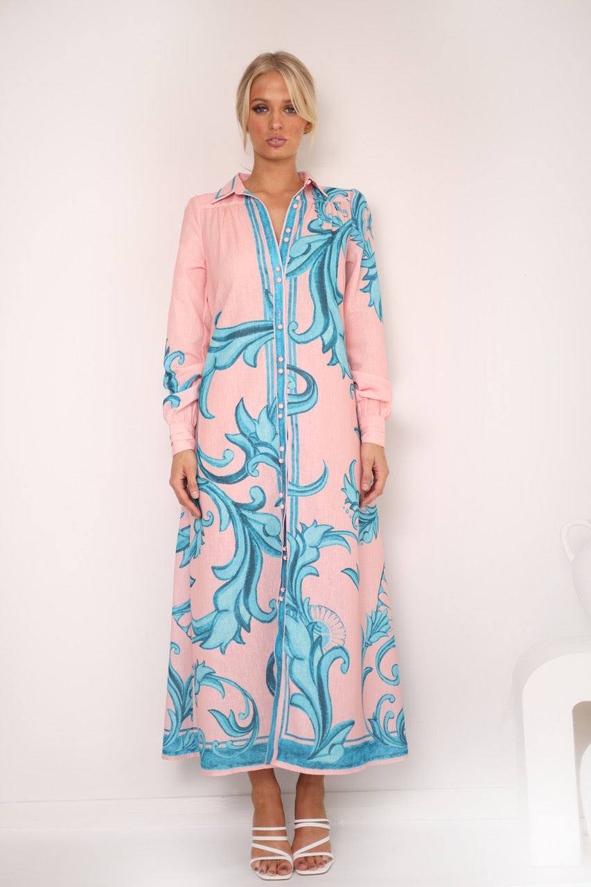 AMALFI SHIRT DRESS - PINK