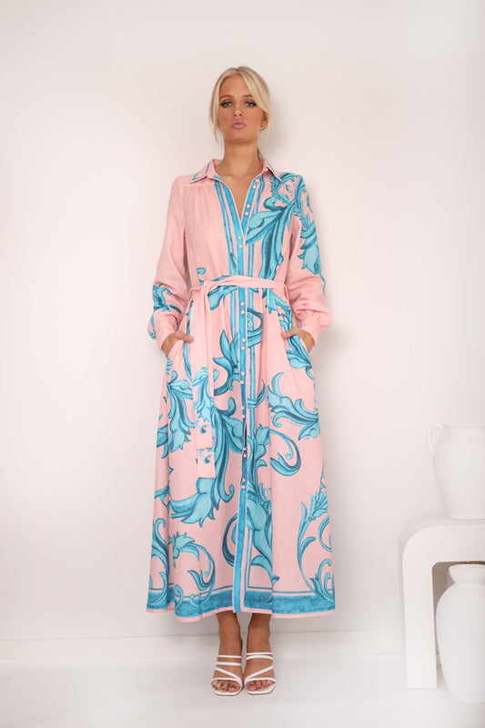 AMALFI SHIRT DRESS - PINK