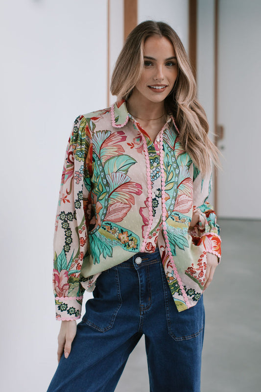 JARDIN COTTON FLORAL SHIRT - FLORA PRINT