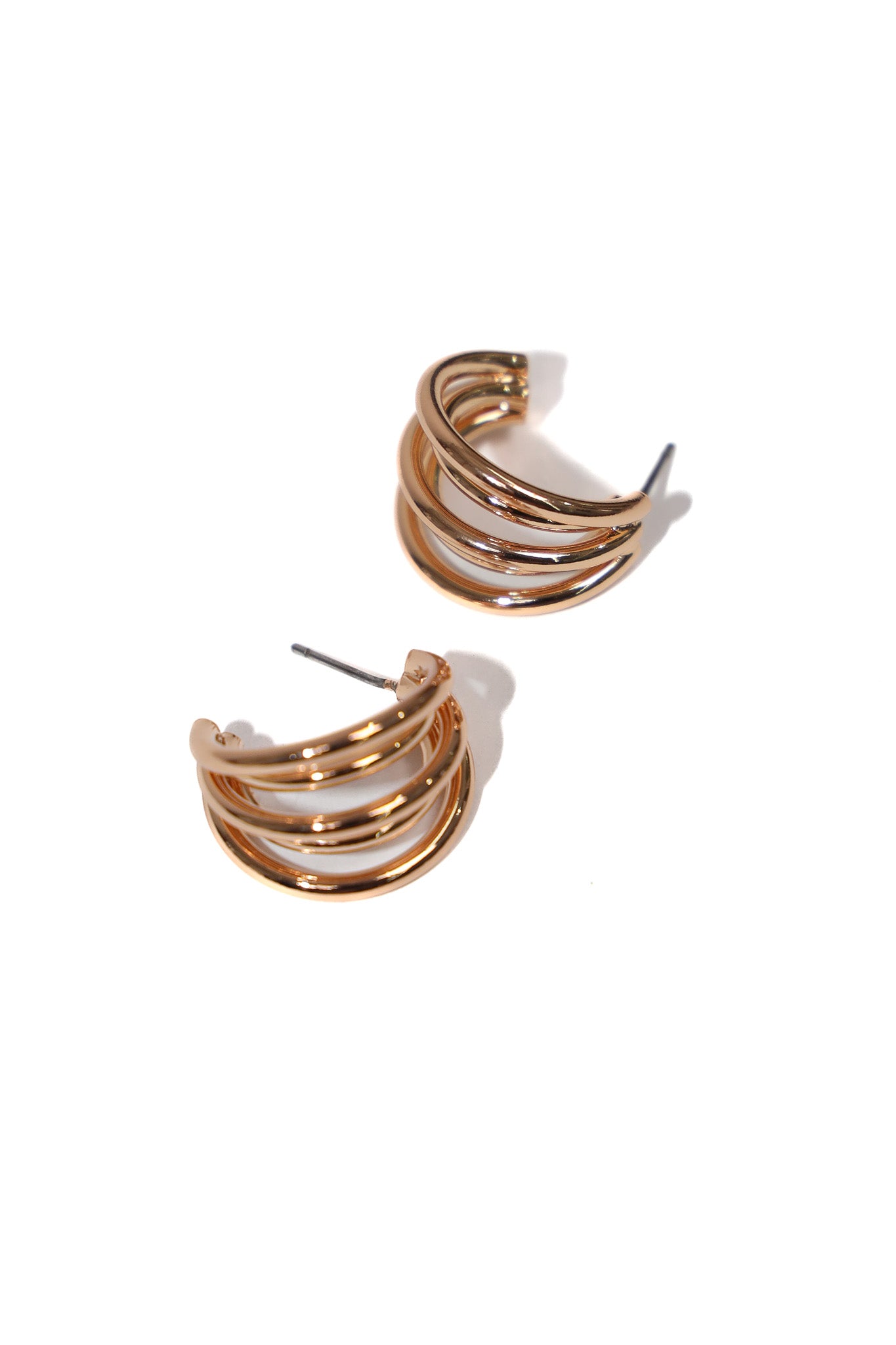 CUT OUT CURVES HOOPS - GOLD