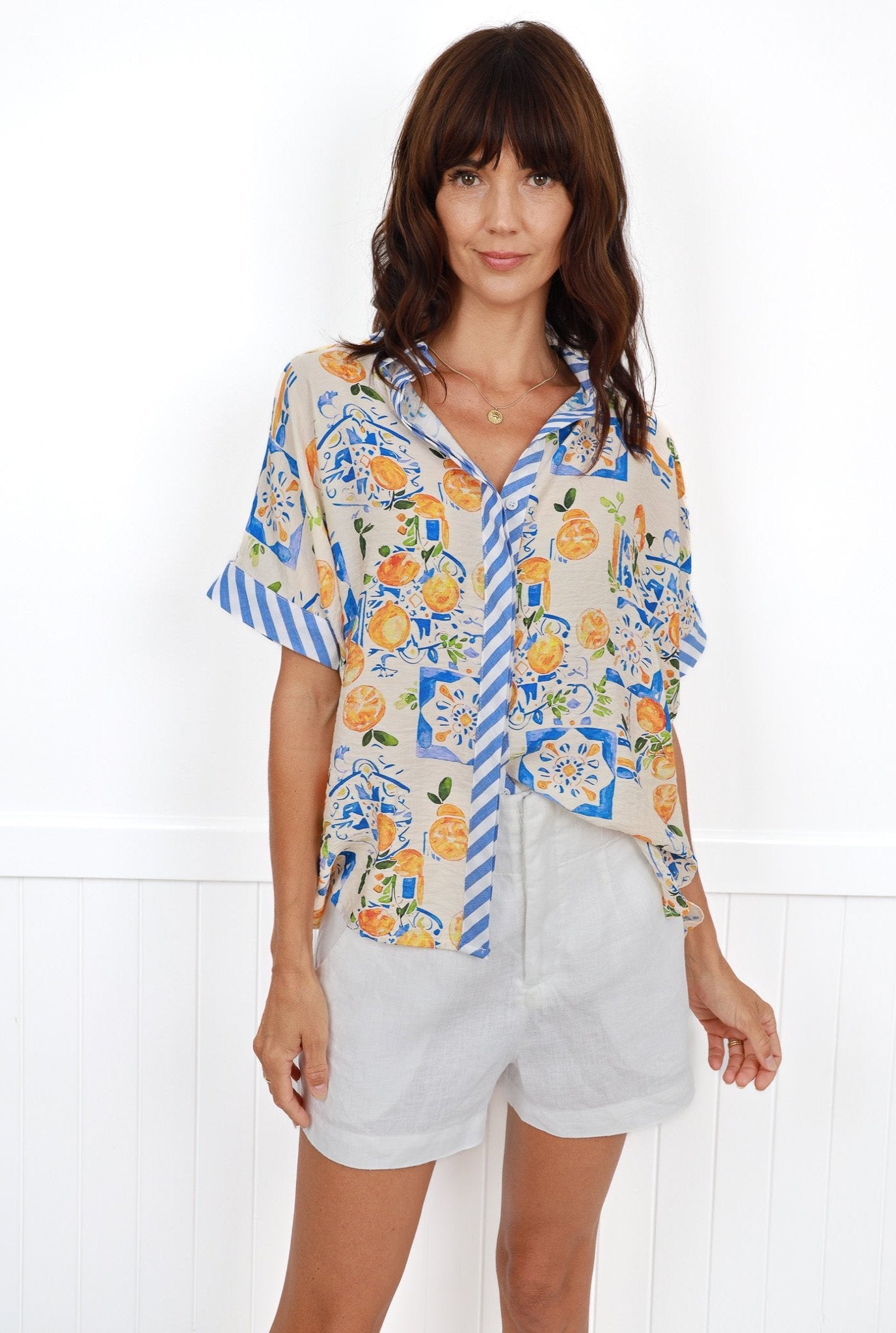 CAYMAN SHIRT IN TROPICAL MULTI PRINT