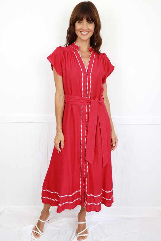 PALM SPRINGS DRESS - HOT PINK