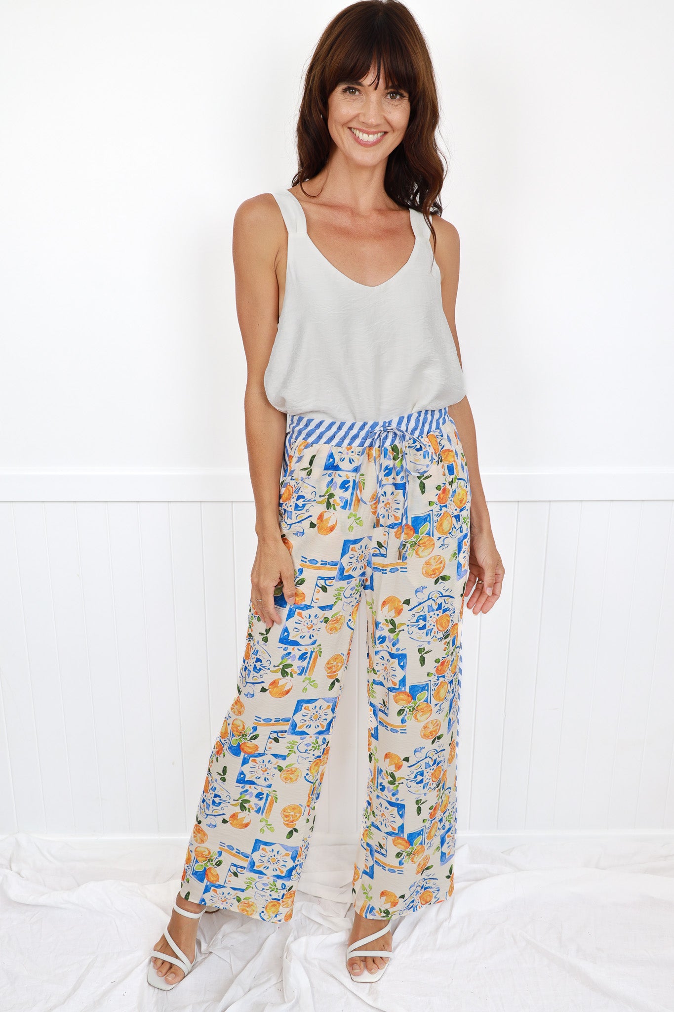 CAYMAN WIDE LEG PANT IN TROPICAL PRINT