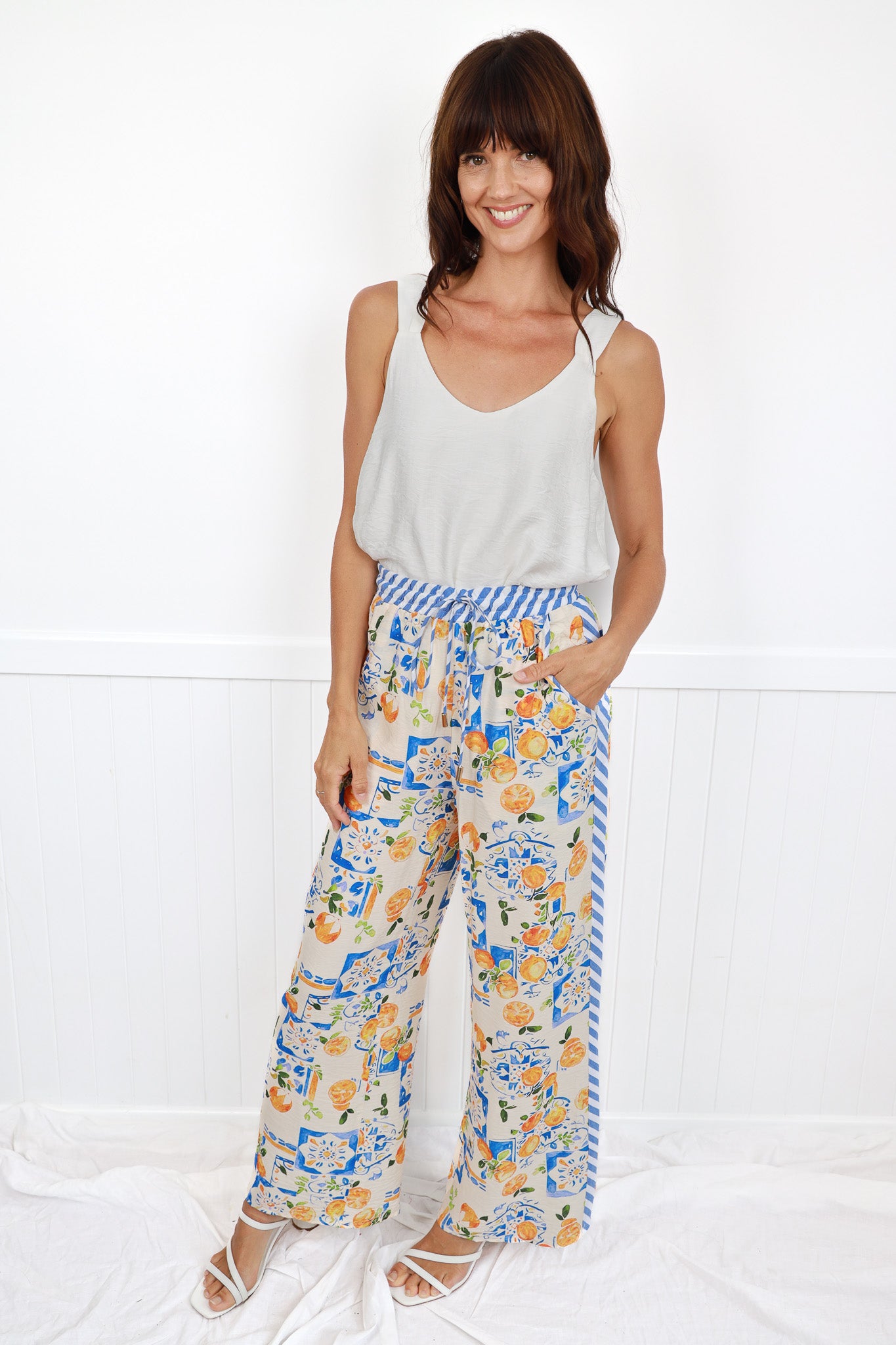 CAYMAN WIDE LEG PANT IN TROPICAL PRINT