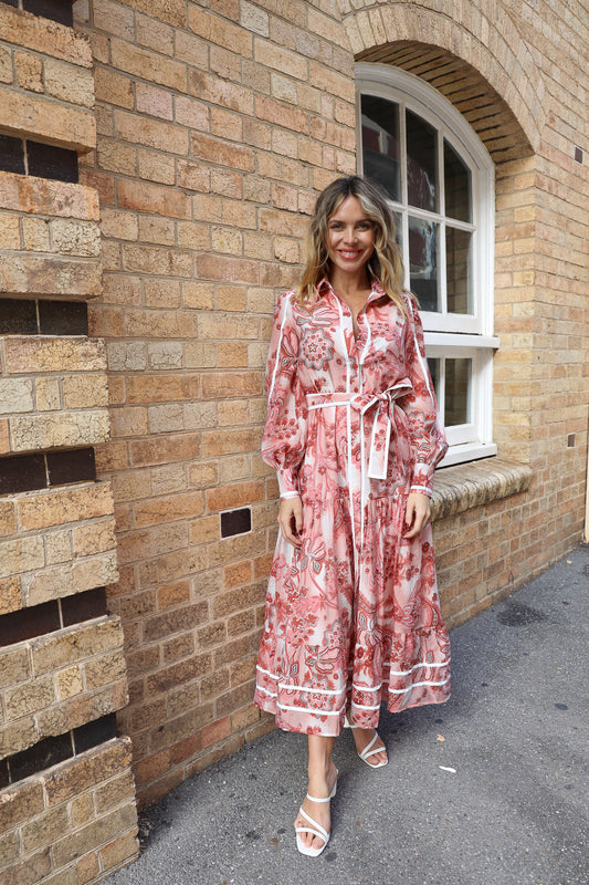 SANSHA MAXI DRESS - BERRY PRINT