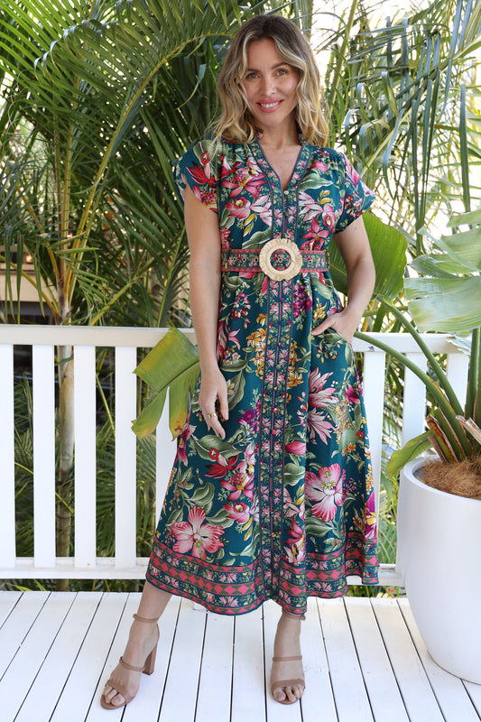 SELINA BELTED MIDI DRESS
