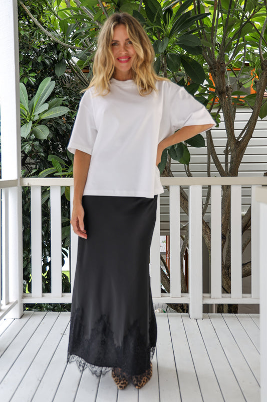 ISABELLA LACE SKIRT IN BLACK