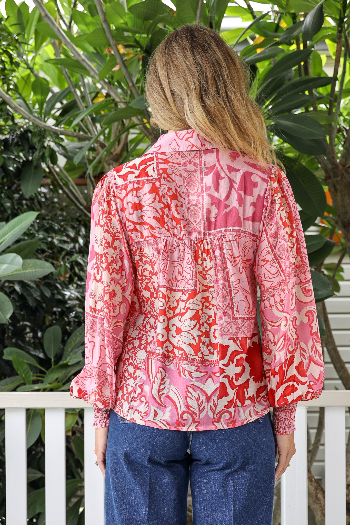 TWICE AS NICE SHIRT IN PINK MOSAIC PRINT