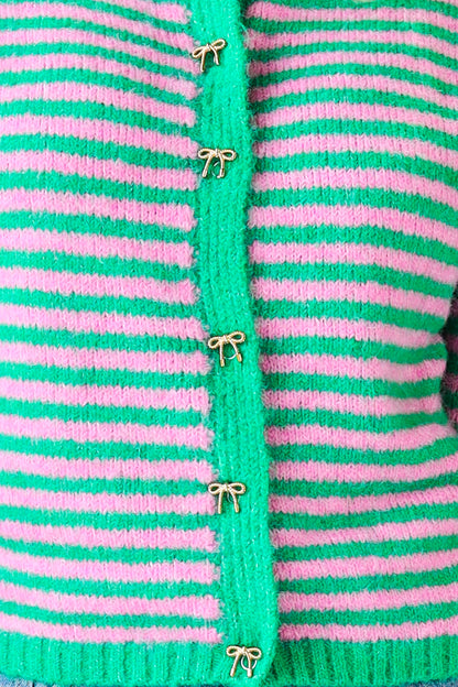 MOLLY MAE STRIPE KNIT CARDIGAN