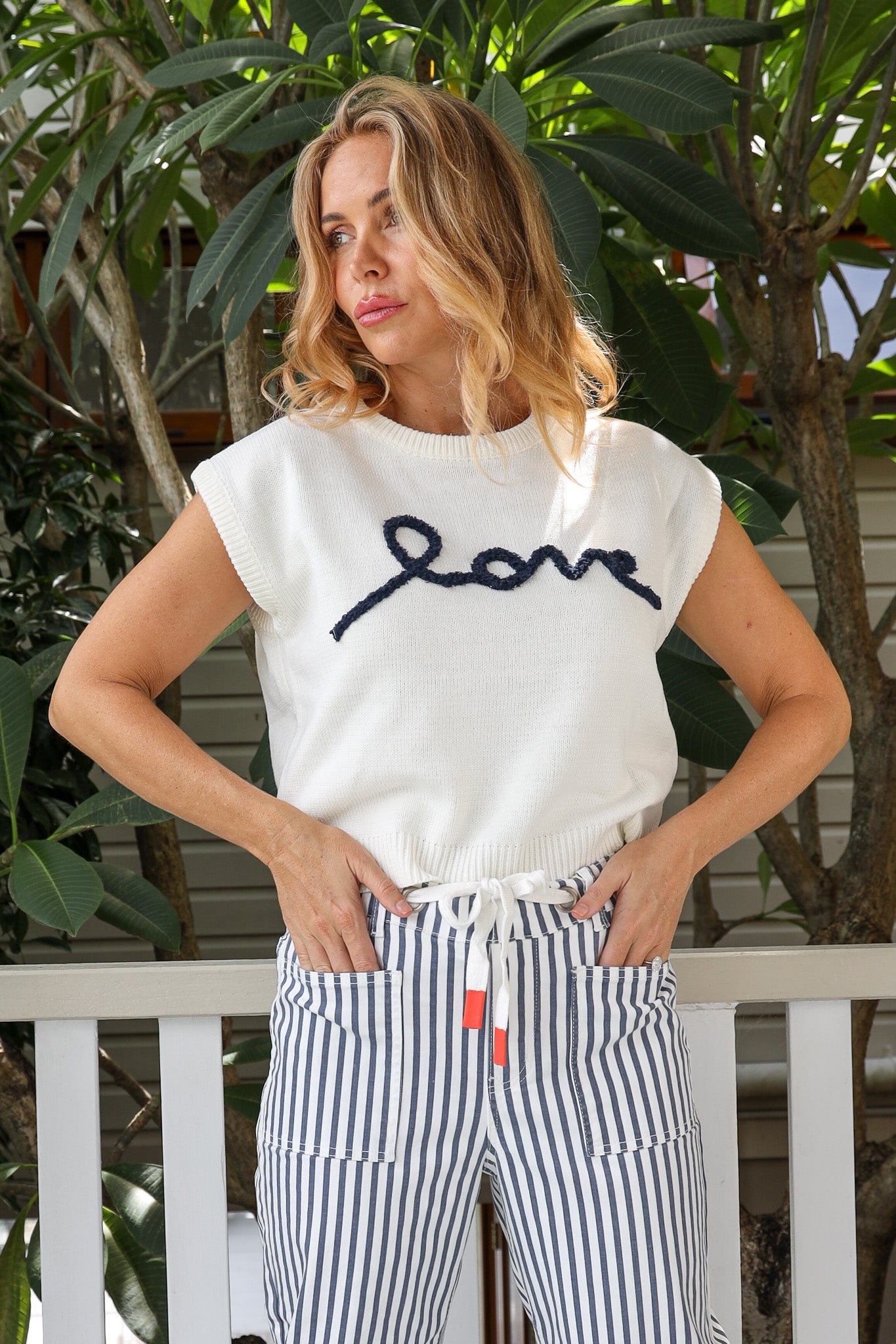 LOVE KNIT TANK IN NAVY