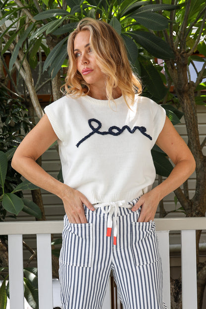 LOVE KNIT TANK IN NAVY