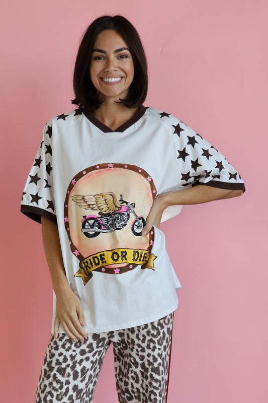 RIDE OR DIE OVERSIZED TEE