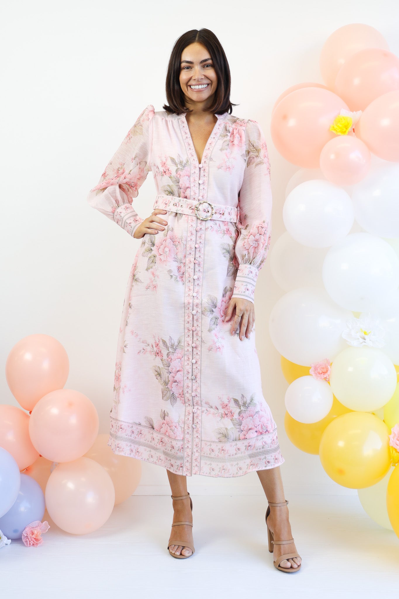 Prosecco Maxi Shirt Dress in Pink