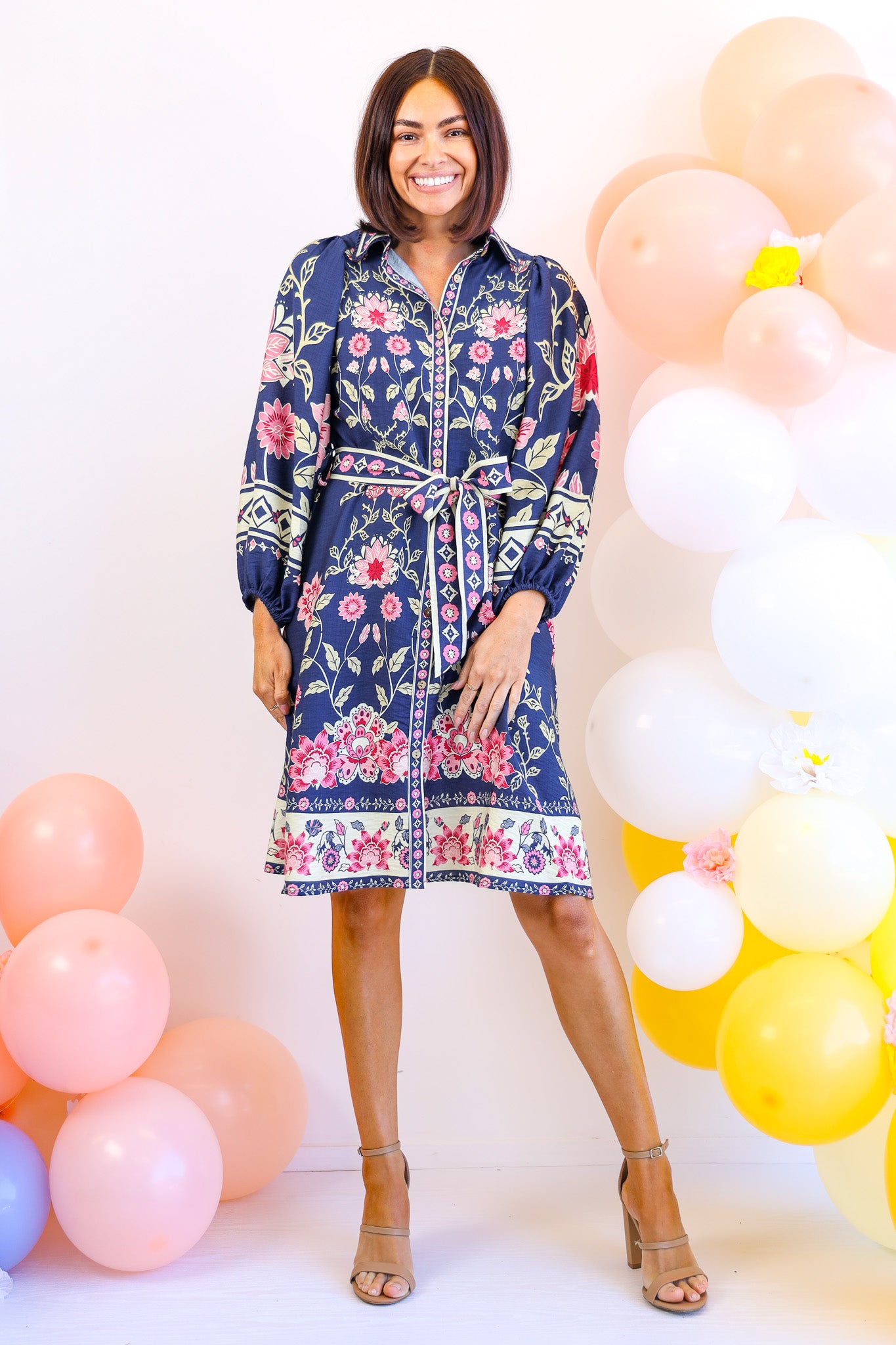 Hello Pretty Dress in Navy Floral
