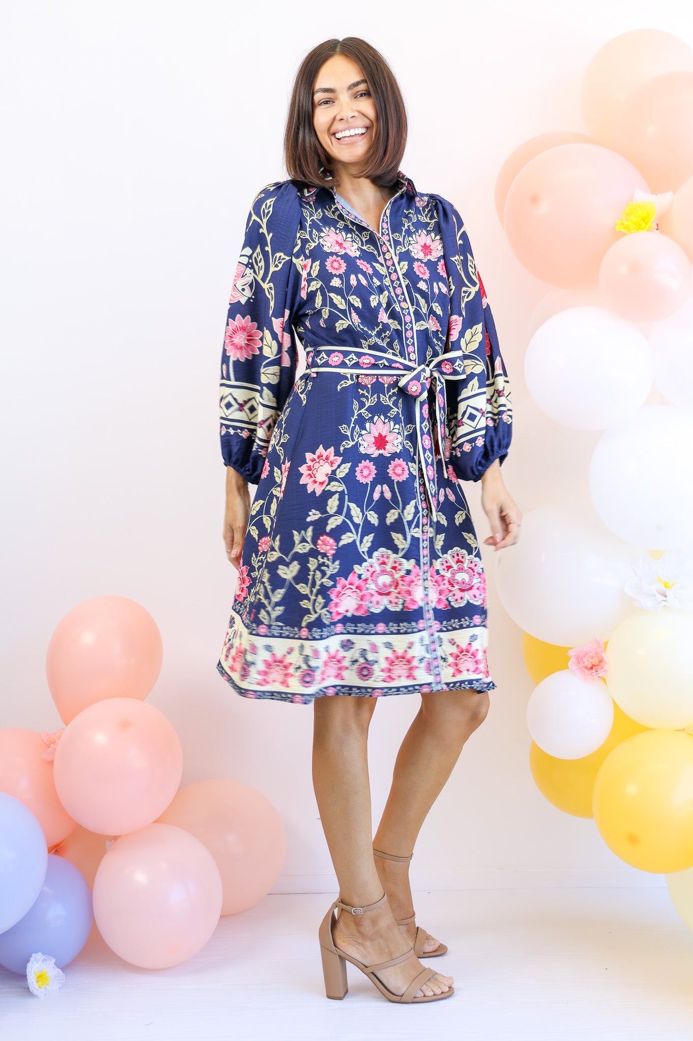 Hello Pretty Dress in Navy Floral