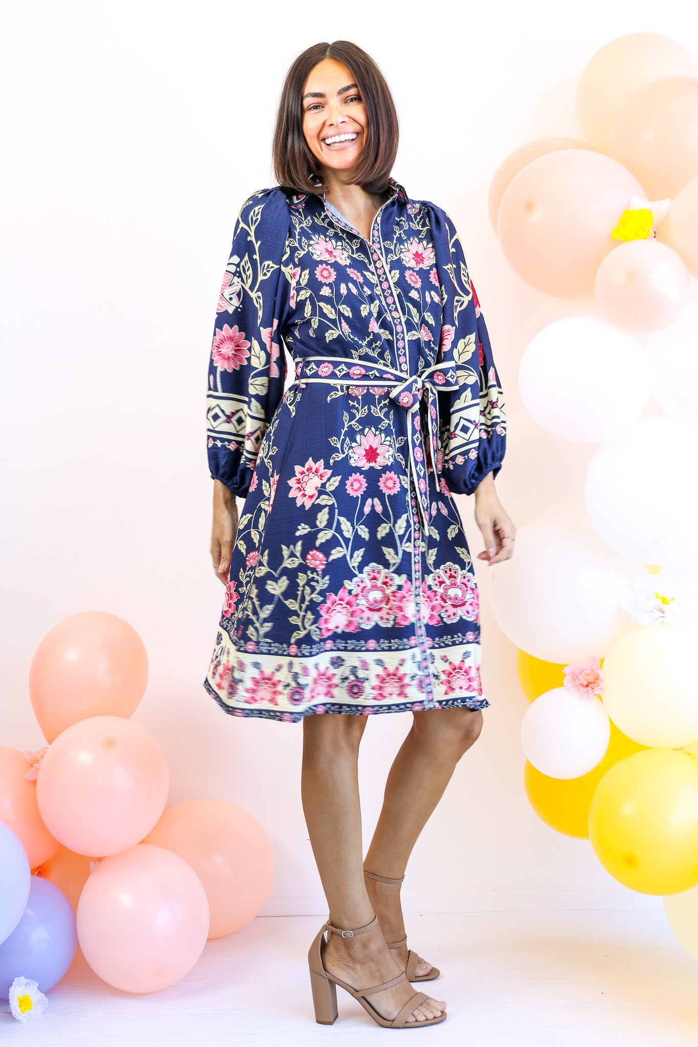 Hello Pretty Dress in Navy Floral