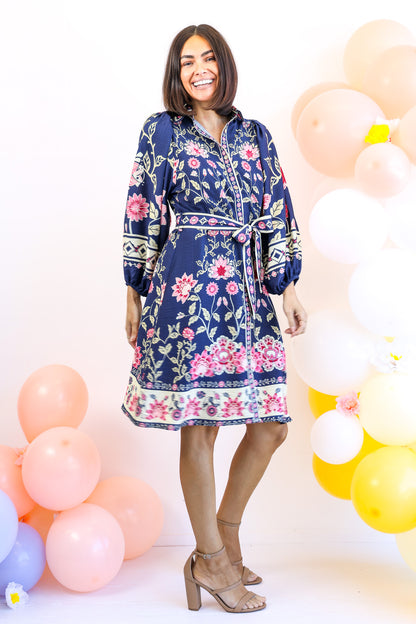 Hello Pretty Dress in Navy Floral