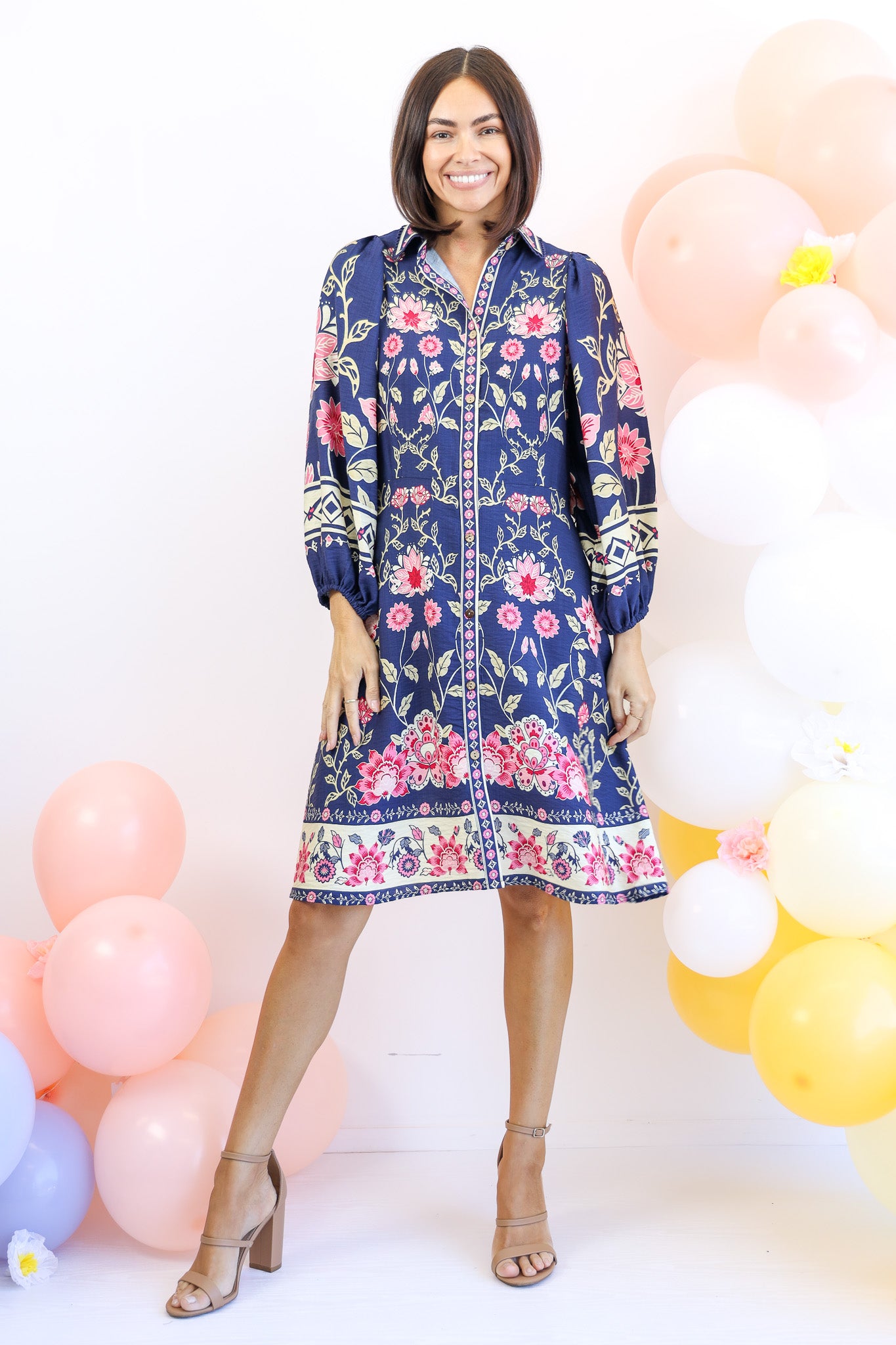 Hello Pretty Dress in Navy Floral