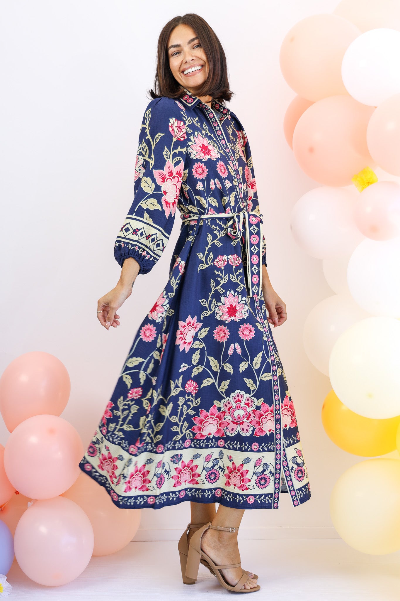 Hello Pretty Maxi Dress in Navy Floral