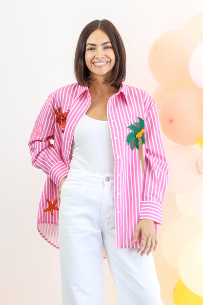 Maldives Cotton Shirt in Pink