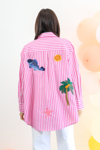 Maldives Cotton Shirt in Pink