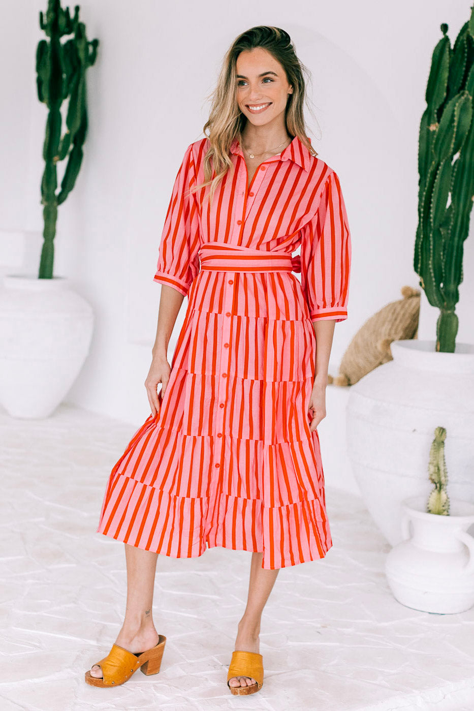 STILL THE ONE MIDI DRESS IN CANDY STRIPE