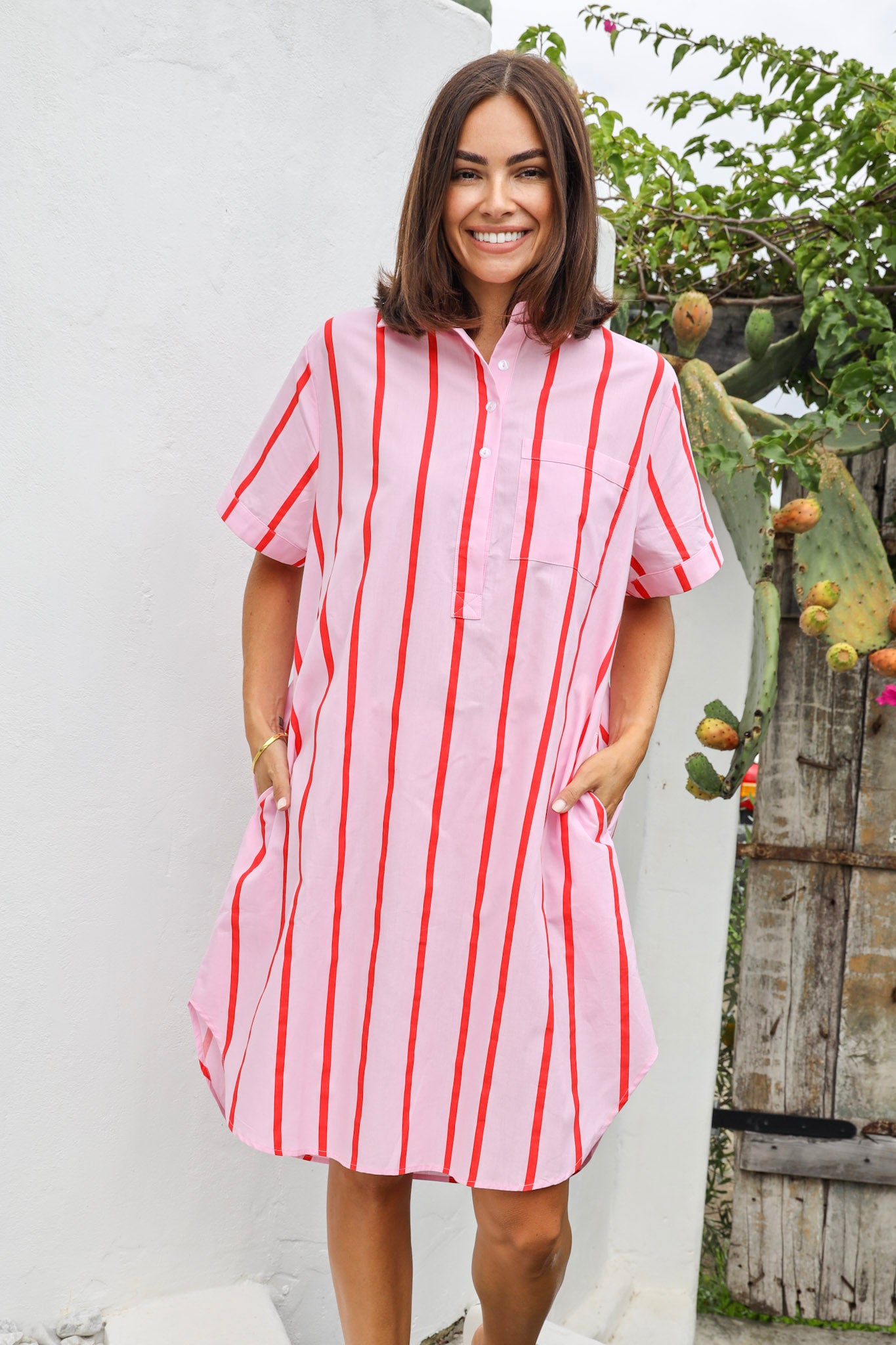 HEARTBREAKER STRIPE SHIRT DRESS